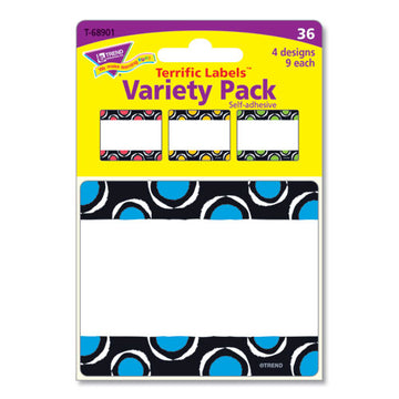 TREND® Terrific Labels, 2.5 X 3, 4 Assorted Designs-colors, 36 Labels-pack freeshipping - TVN Wholesale